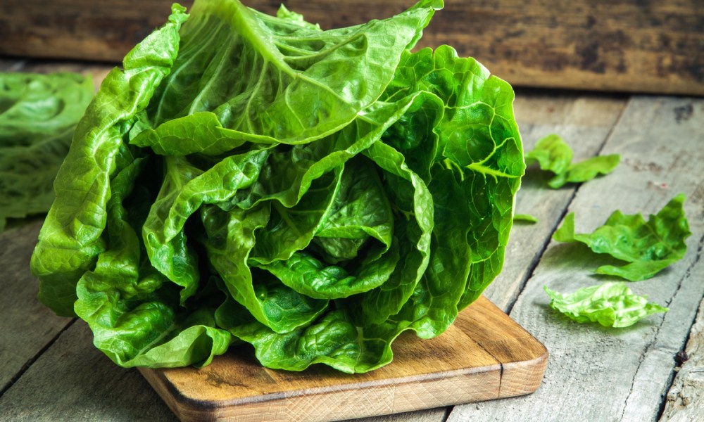 Lettuce on a cutting board