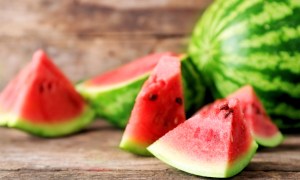 Freshly cut watermelon slices