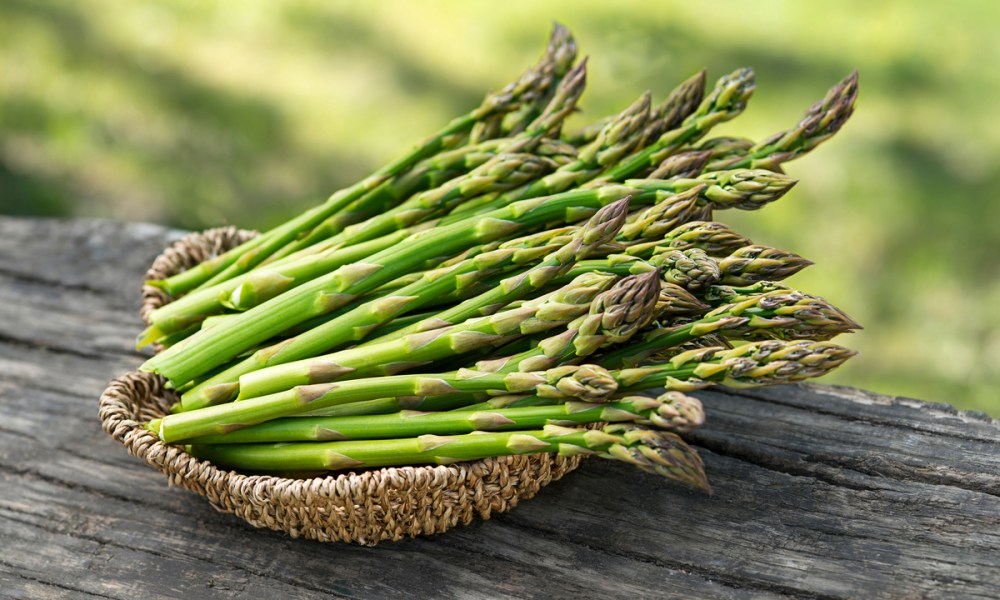 A basket of fresh asparagus